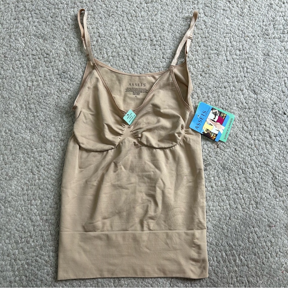 NWT Assets Beige Seamless Superior Slimmer Cami Adjustable Strap Sz XL Shapewear